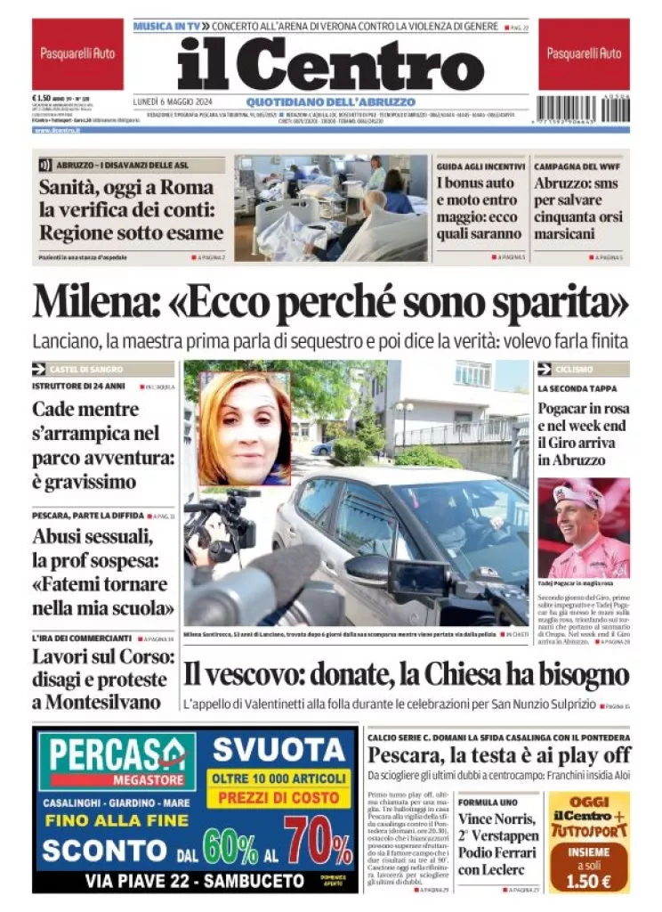 Prima-pagina-il centro-oggi-edizione-del-2024-05-06